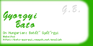 gyorgyi bato business card